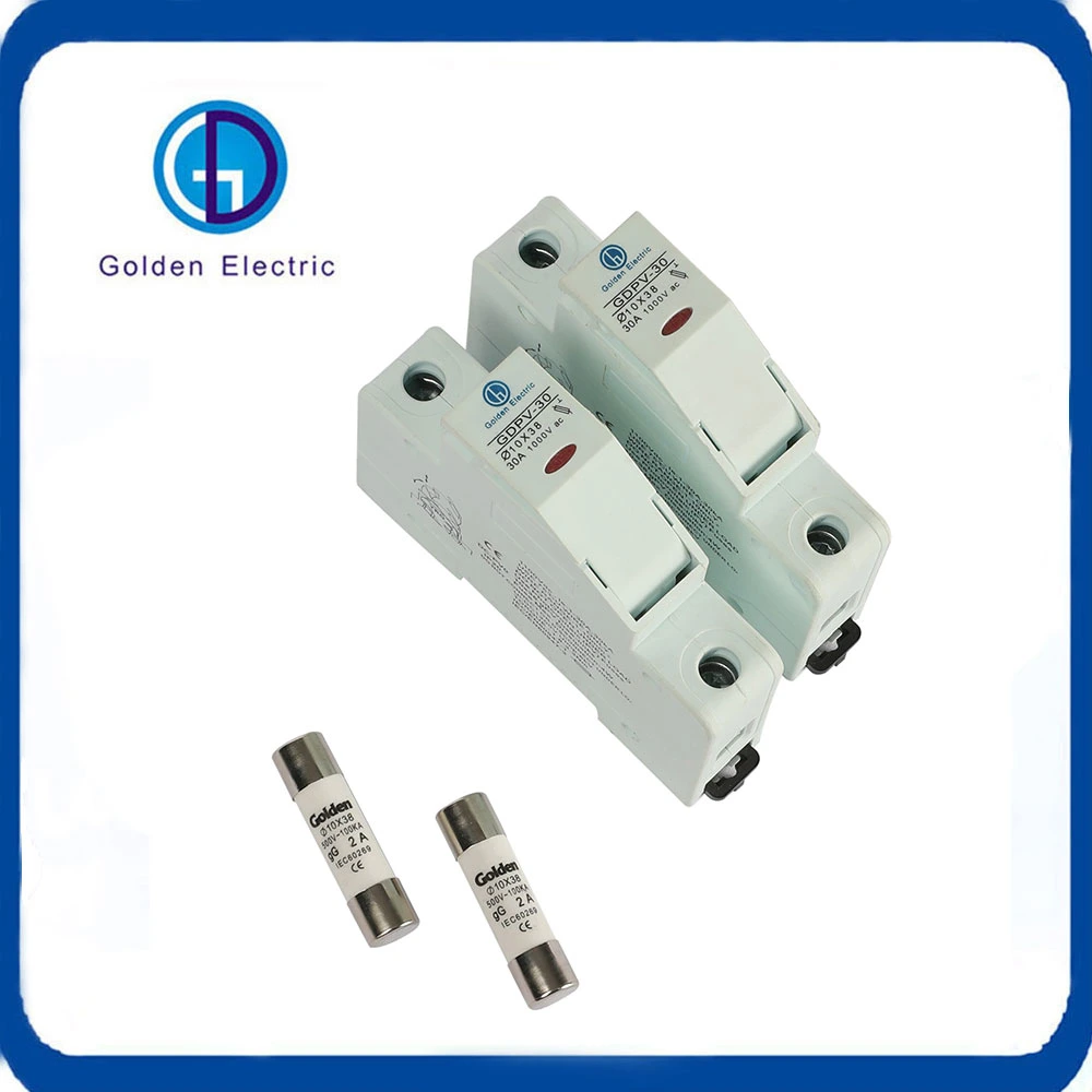 10*38mm High Breaking Capacity DC Fuse 1000V 30A Ceramic Fuse Base Fuse Holder and Fuse for Solar PV System