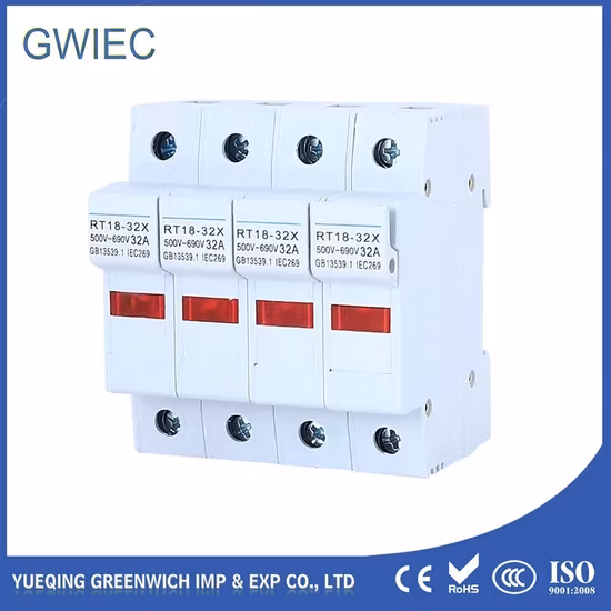 Rt18-63 with LED Indicator Link Base Cylindrical 600V Fuse Holder Factory Price