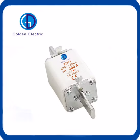 Nh Series HRC Fuse AC690V 100A 200A 350A 500A Ceramic Blade Fuse Link Square Type Fuse High Speed DIN Fuse