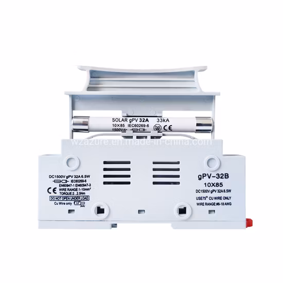 1500V DC 10*85 PV Fuse Holder 15-32A Solar PV Fuse