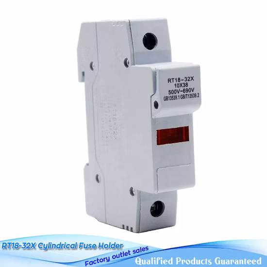 Rt18-32X Cylindrical Fuse Holder with 32A 500V Low Voltage 10*38mm Thermal Fuse