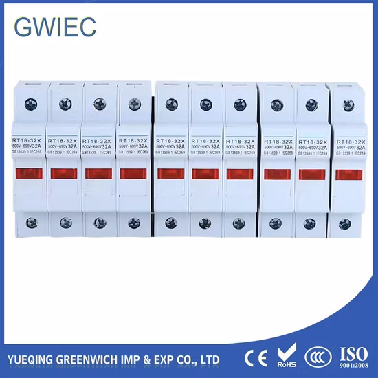 Hot Sale 40A Rt18-63 Link Base Cylindrical Fuse Holder Holders